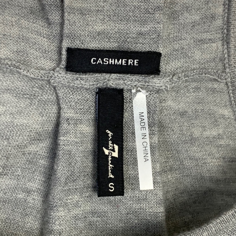 7 For All Mankind Gray Cashmere Tank Top Sz S - Picture 9 of 11